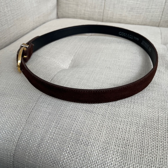 COLLAGE Brown Suede Fashion Belt Genuine Leather Made Canada Timeless Classic - Picture 7 of 17